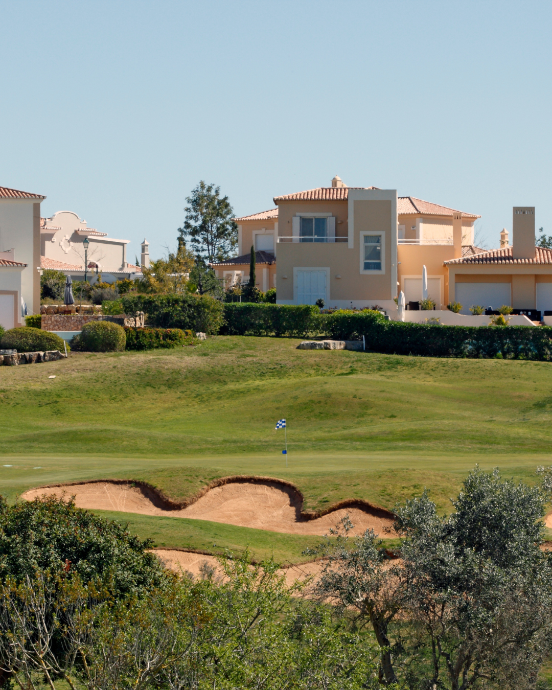 Hillside villas above the coast